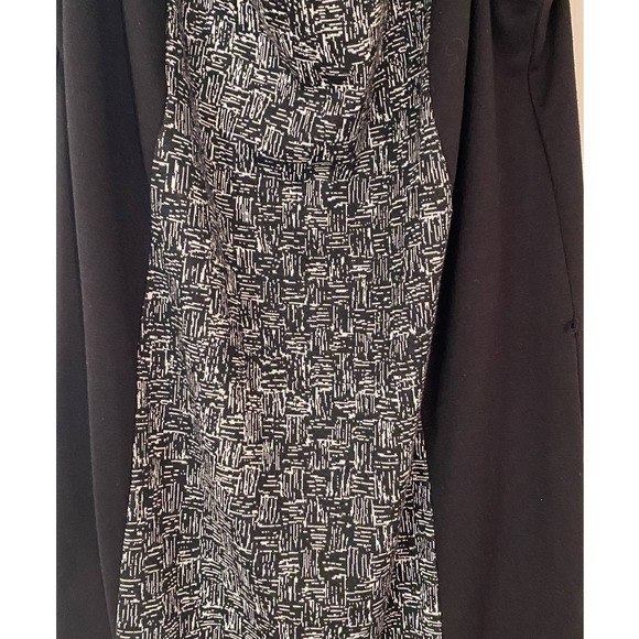 Lane Bryant Black White Short Sleave Sheath Dress Slouchy Neck Easy Care 14 16 - Picture 4 of 7